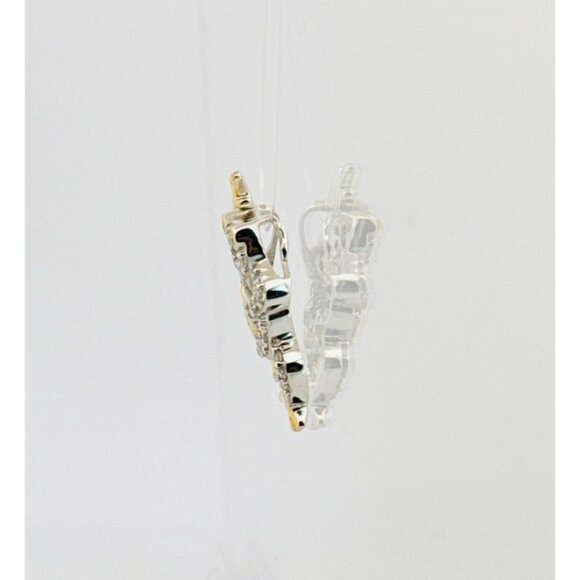 Brand New Sterling Silver Shiny Topaz Two-Tone Frog Motif Petite Pendant Charm - Picture 4 of 9